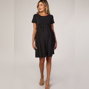 Pinkblush Black Striped Maternity Dress